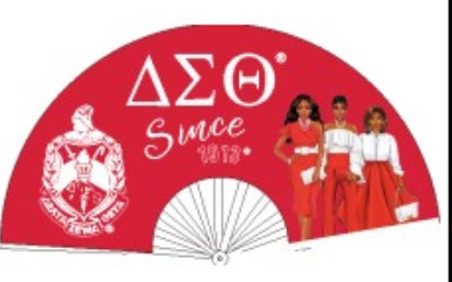 Delta Sigma Theta - Clack Hand Fan (Red w/Since 1913)