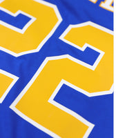 Sigma Gamma Rho - Oversized Chenille & Printed Football Jersey (Blue)