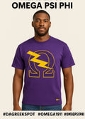 Omega Psi Phi - Heavy Weight Big Stitch Embroidered Short Sleeve Shirt, Da Greek Spot Original Collection