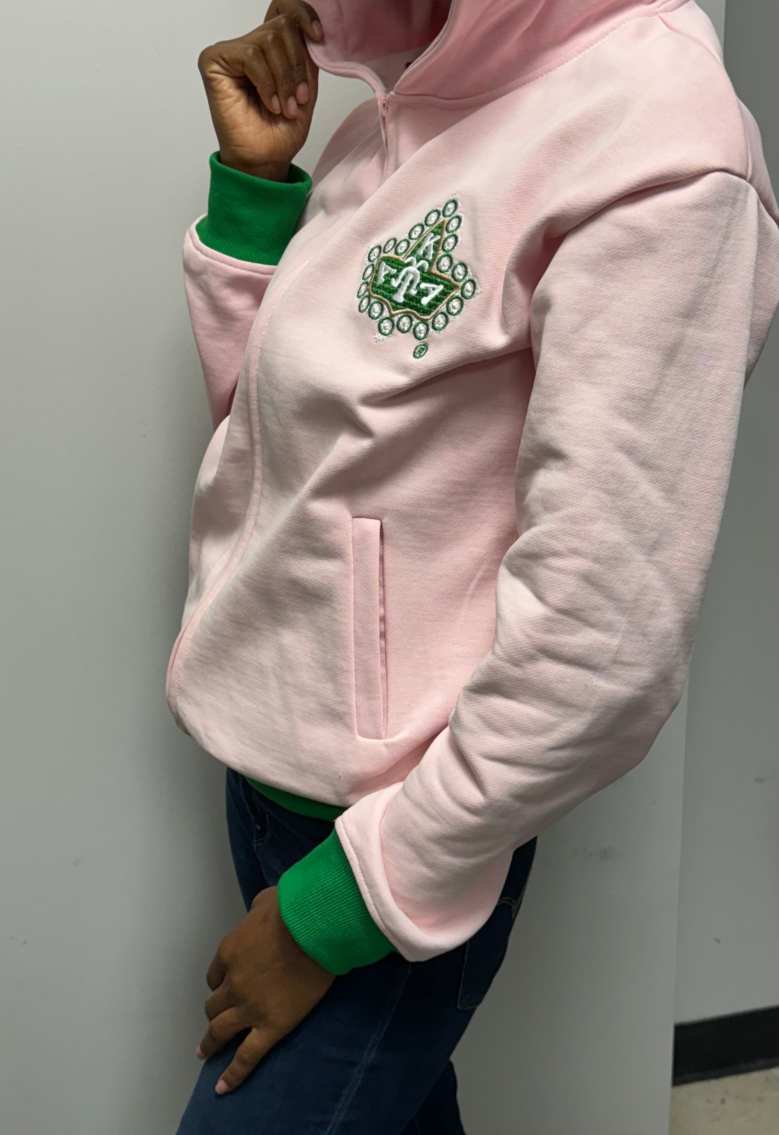 Alpha Kappa Alpha - Da Greek Spot Original Zip Hoodie (Pink)