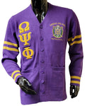 Omega Psi Phi - Chenille Sweater Cardigan (Purple)