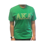 Alpha Kappa Alpha - Double Stitched Embroidered Short Sleeve Shirt, Dagreekspot Original (Green) Collection
