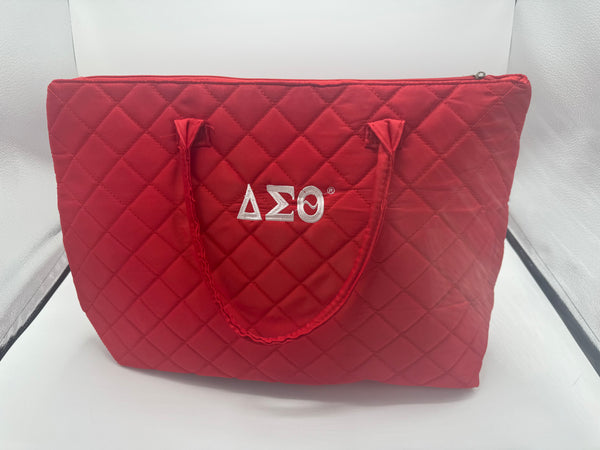 Delta Sigma Theta - Quilted Tote Bag (20in L x12in H)