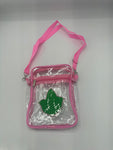 Alpha Kappa Alpha - Clear Crossbody Bag (Pink)