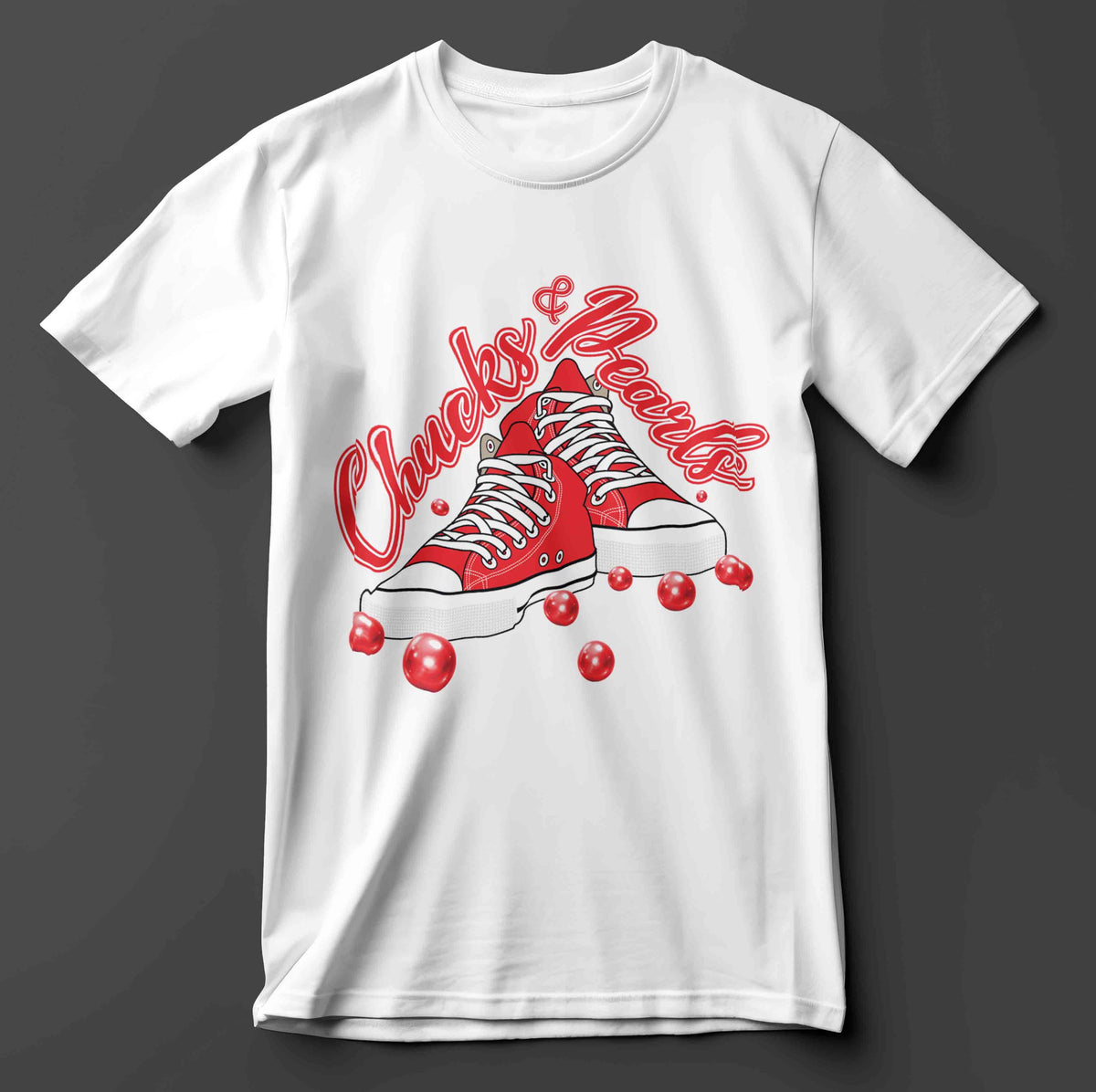 Chucks & Pearls (Red w/Pearls)