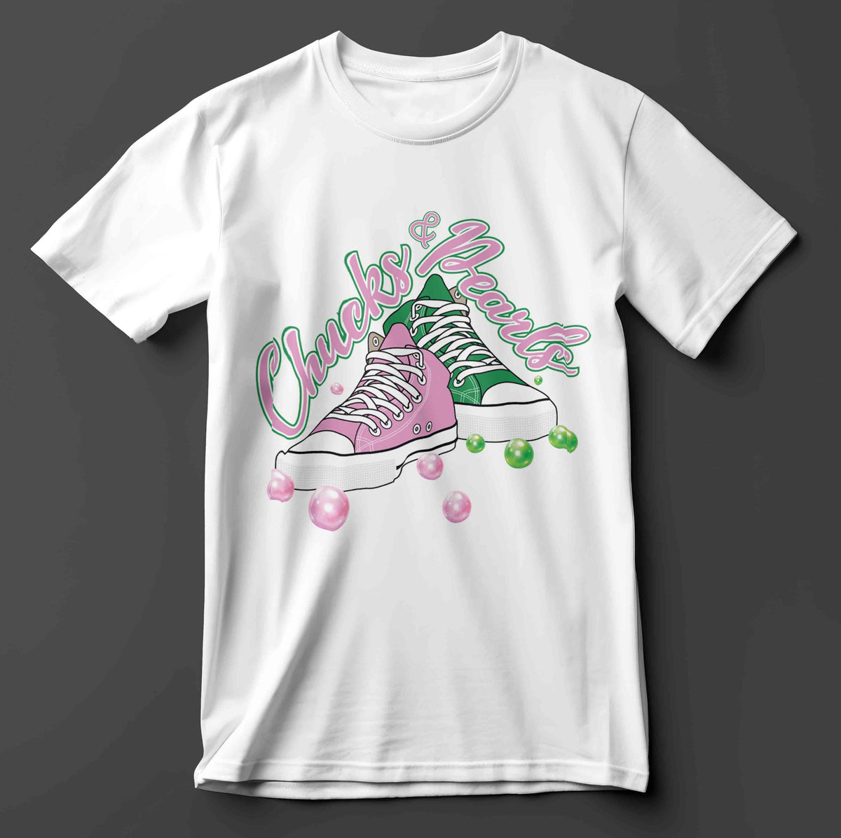 Chucks & Pearls (Pink w/Pearls)