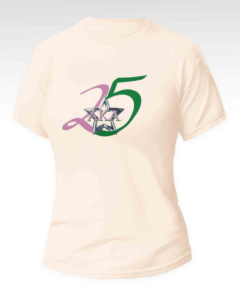 Alpha Kappa Alpha - “Silver Star/AKA/25th](Tee,Cream)