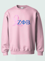 Zeta Phi Beta - Breast Cancer Awareness(Crewneck Sweatshirt(Blue/Pink)