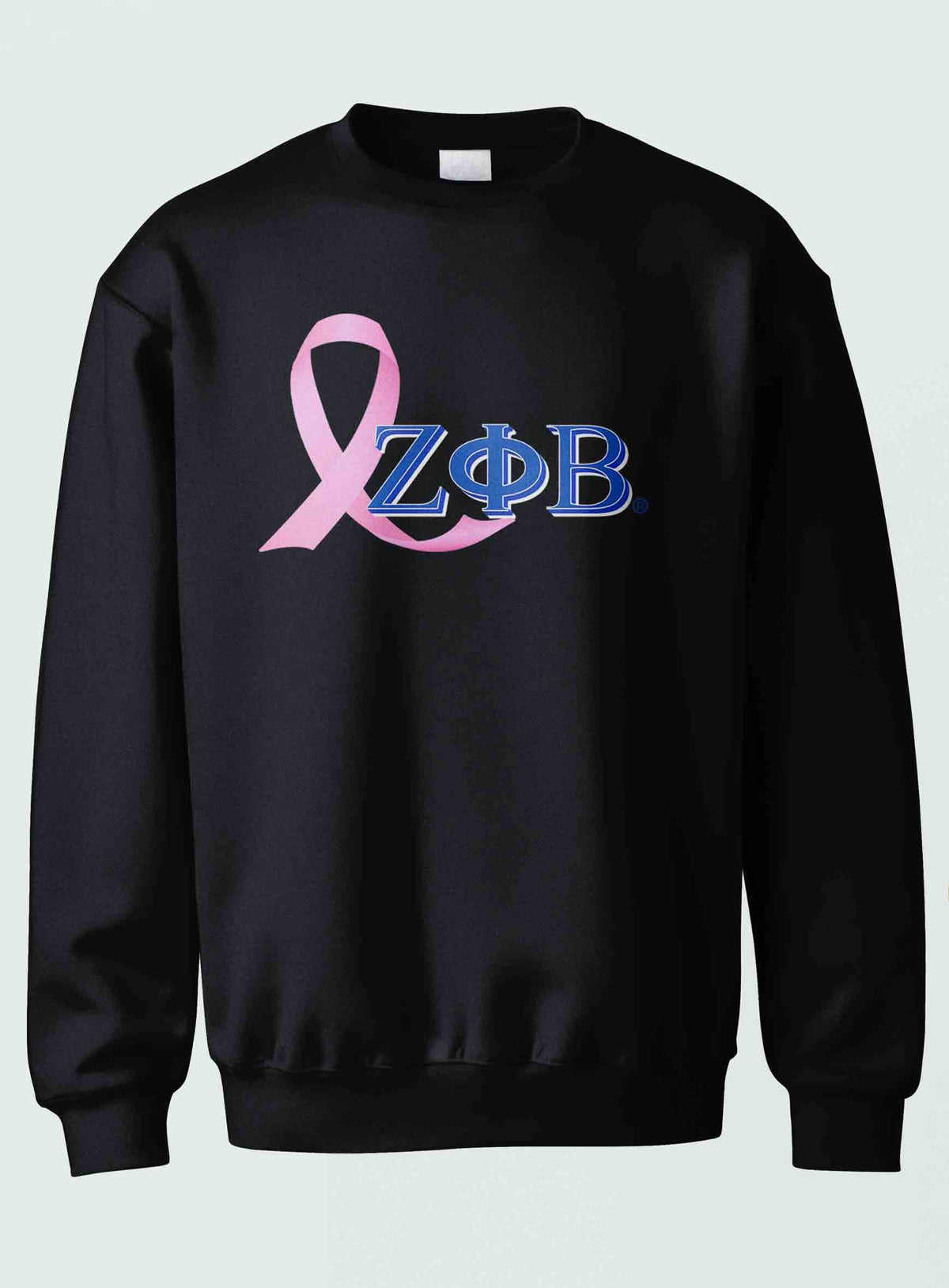 Zeta Phi Beta- Breast Cancer Awareness(Crewneck Sweatshirt(Blue/Black)