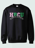 HBCU -“Educated" (Crewneck ,[Pink/Green] Black)