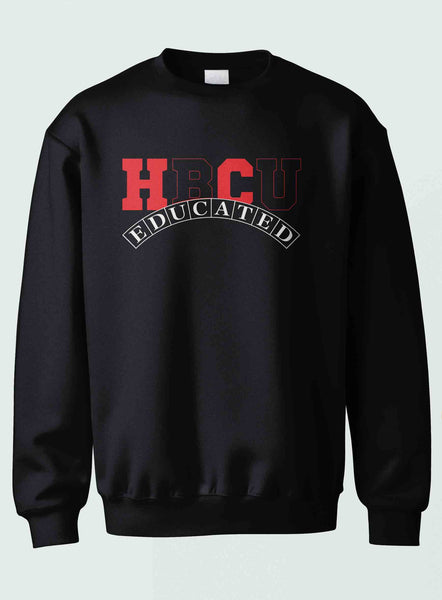 HBCU -“Educated" (Crewneck ,[Red/Black] Black)