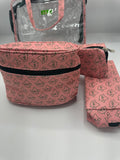 Alpha Kappa Alpha - 11” Clear Travel Toiletry Bag w/Makeup Organizers