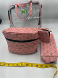 Alpha Kappa Alpha - 11” Clear Travel Toiletry Bag w/Makeup Organizers