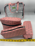 Alpha Kappa Alpha - 11” Clear Travel Toiletry Bag w/Makeup Organizers