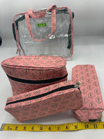 Alpha Kappa Alpha - 11” Clear Travel Toiletry Bag w/Makeup Organizers