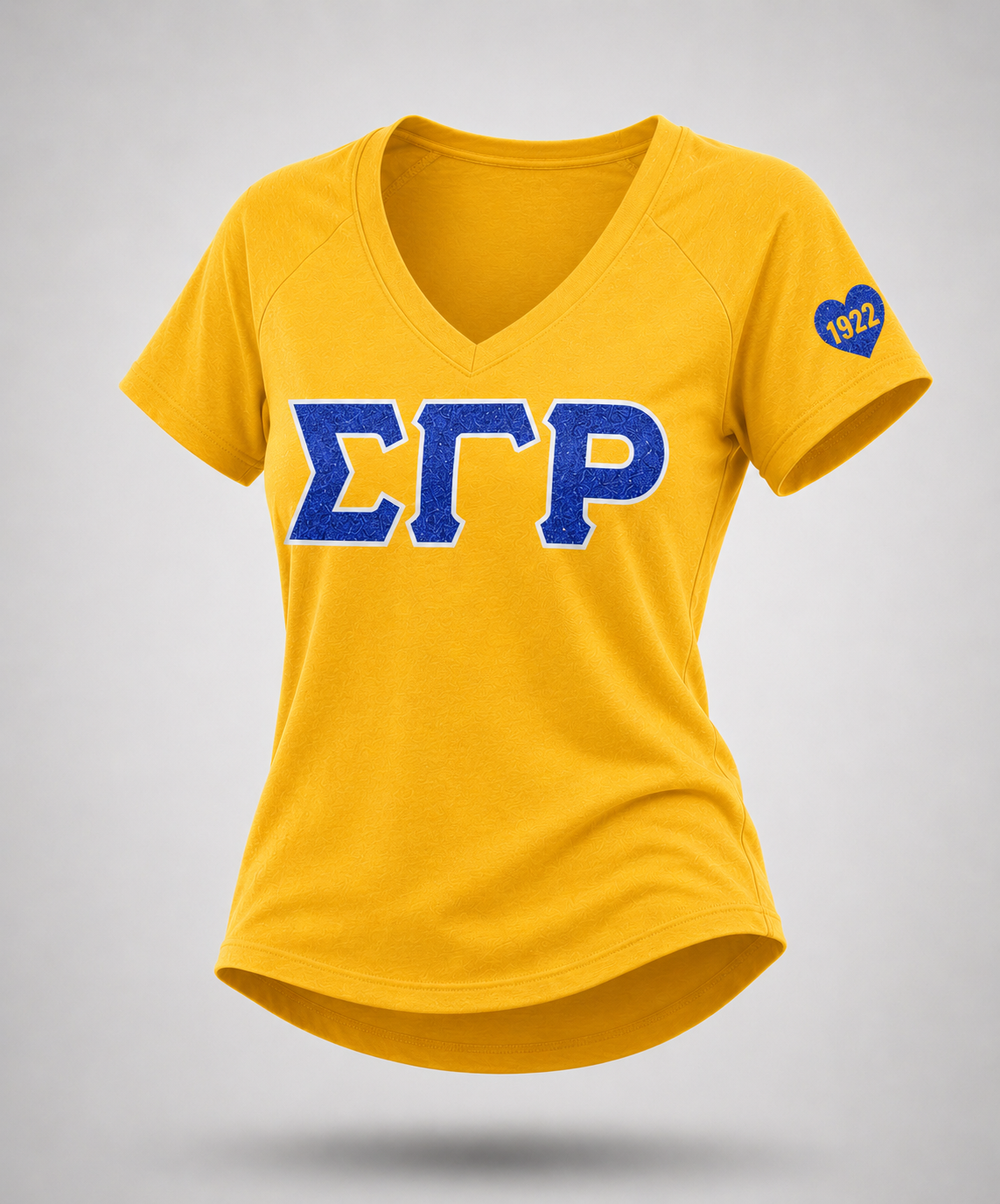 Sigma Gamma Rho - Glitter V-Neck Tee (Gold)