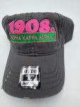 Alpha Kappa Alpha -1908 (Grey Distressed/ Dad Cap)