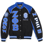 Zeta Phi Beta  - “Z-Phi-B” Twill Racing Jacket (Black)