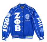 Zeta Phi Beta  - “Z-Phi-B” Twill Racing Jacket (Blue)