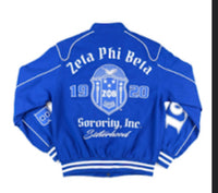 Zeta Phi Beta  - “Z-Phi-B” Twill Racing Jacket (Blue)