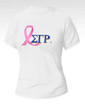 Sigma Gamma Rho - “Breast Cancer Awareness" (Tee,White/Blue)