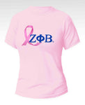 Zeta Phi Beta - “Breast Cancer Awareness" (Tee,Pink/Blue)