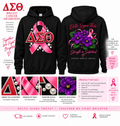 Delta Sigma Theta breast cancer awareness hoodie front and back with African violet design