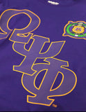 Omega Phi Psi - Embroidered & Printed Heavy Weight Tee ( Purple)
