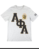 Alpha Phi Alpha - Embroidered & Printed Heavy Weight Tee (Grey)