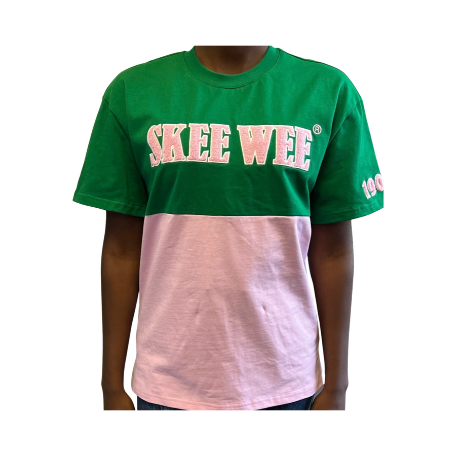 Alpha Kappa Alpha {Skee-Wee - Chenille/ Color Block ,Pink) Da Greek Spot Original Collection