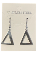 Delta Sigma Theta- Outlined Pyramid Earrings (Stainless Steel)