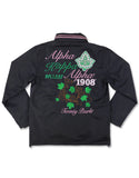 Alpha Kappa Alpha - Embroidered Windbreaker (Black)