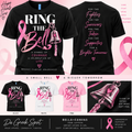 Ring the Bell Breast Cancer Awareness tee in black, white and pink