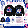 Zeta Phi Beta breast cancer awareness front and back hoodie in black, royal blue, and white