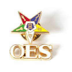 Eastern Star - 3D Color Shield Pin w/Letters