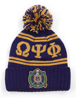 Omega Psi Phi - Beanie Hat w/PomPom (Purple)