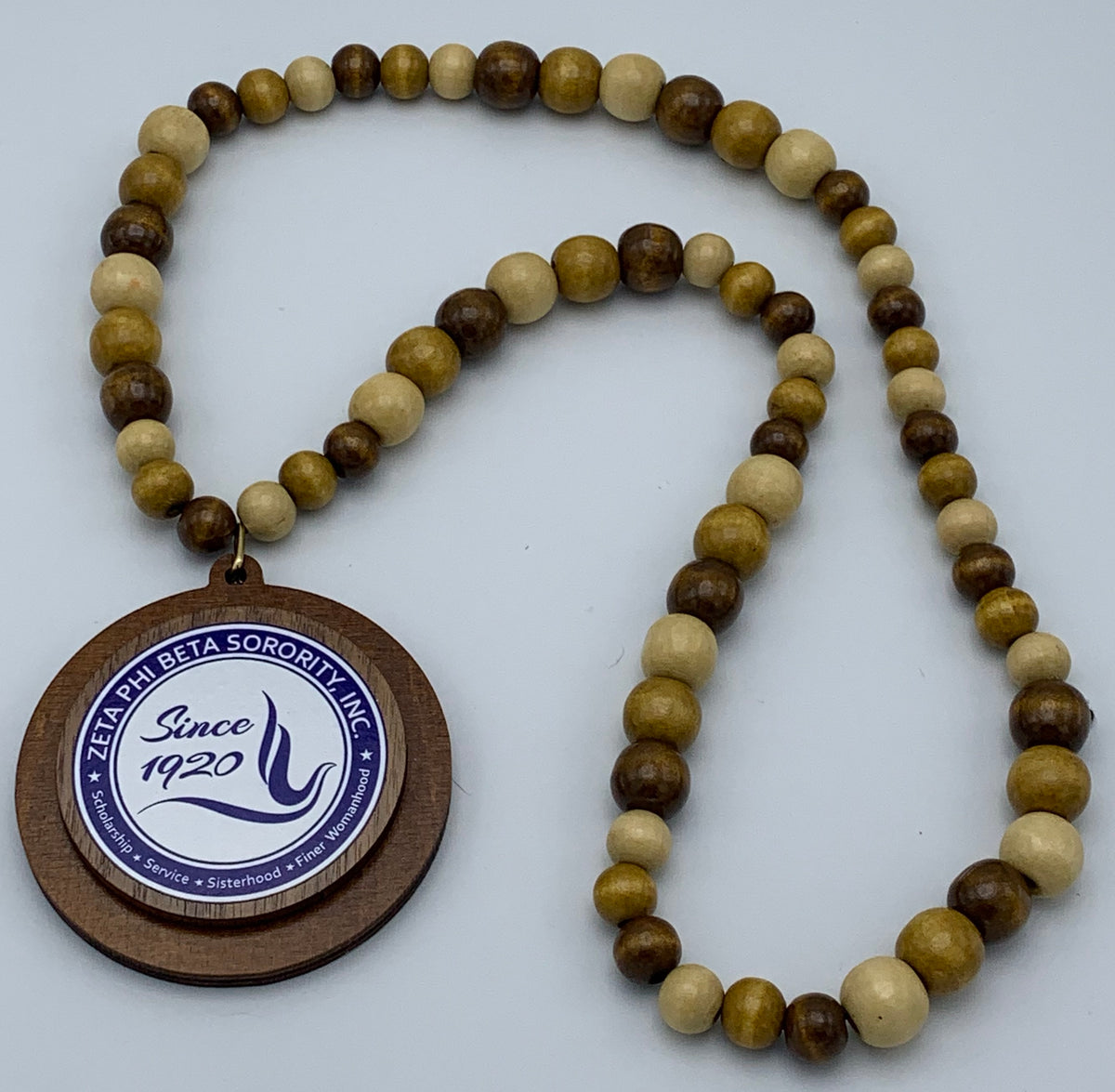 Zeta Phi Beta - Beaded Tiki Necklace w/Crest