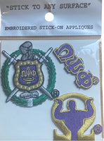 Omega Psi Phi - 3 Pack Embroidered StIckers (Any Hard Surface)