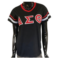 Delta Sigma Theta - V-Neck Striped (Black)