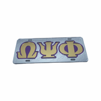 Omega Psi Phi - Letters w/Embossed Thunder Mirror License Plate