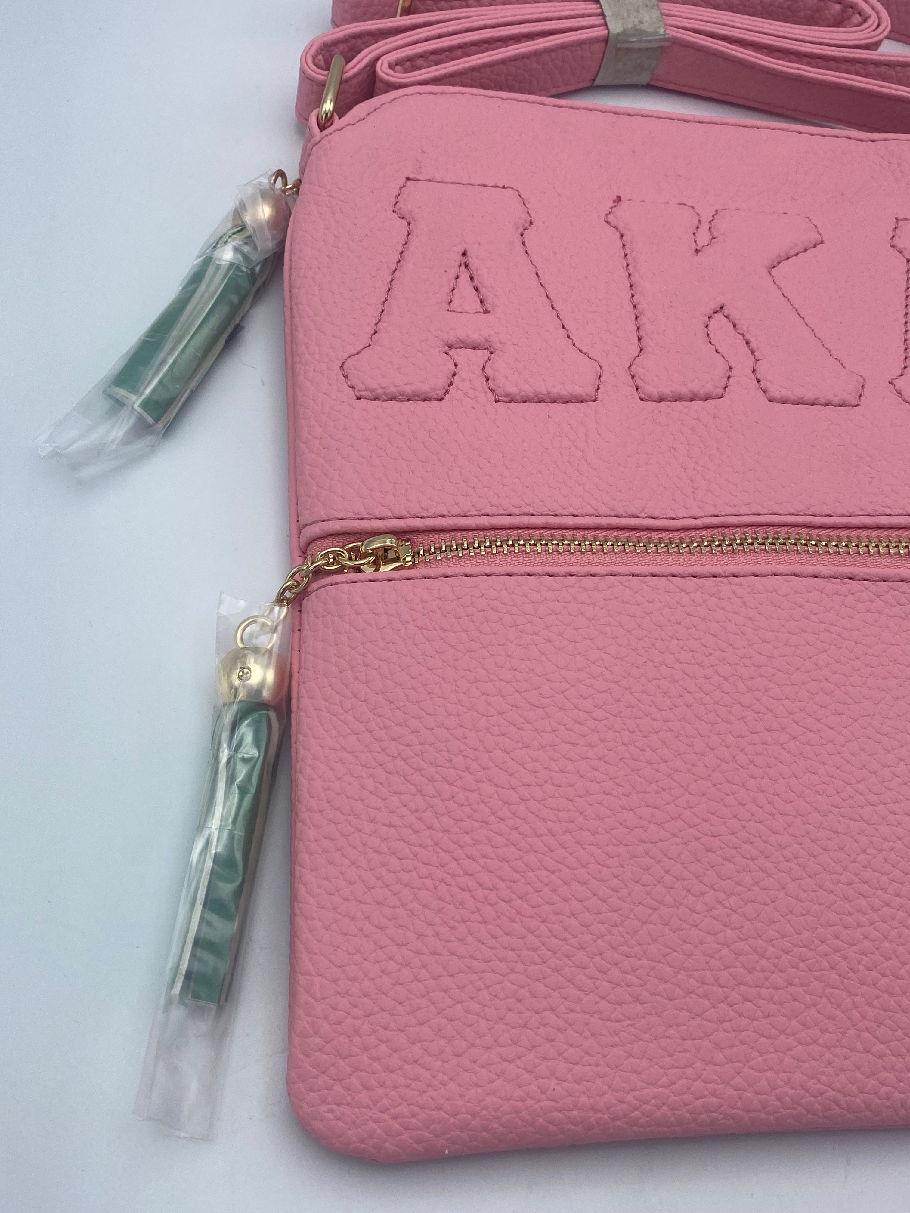 Alpha Kappa Alpha - Embossed Cross Body Bag (Pink)
