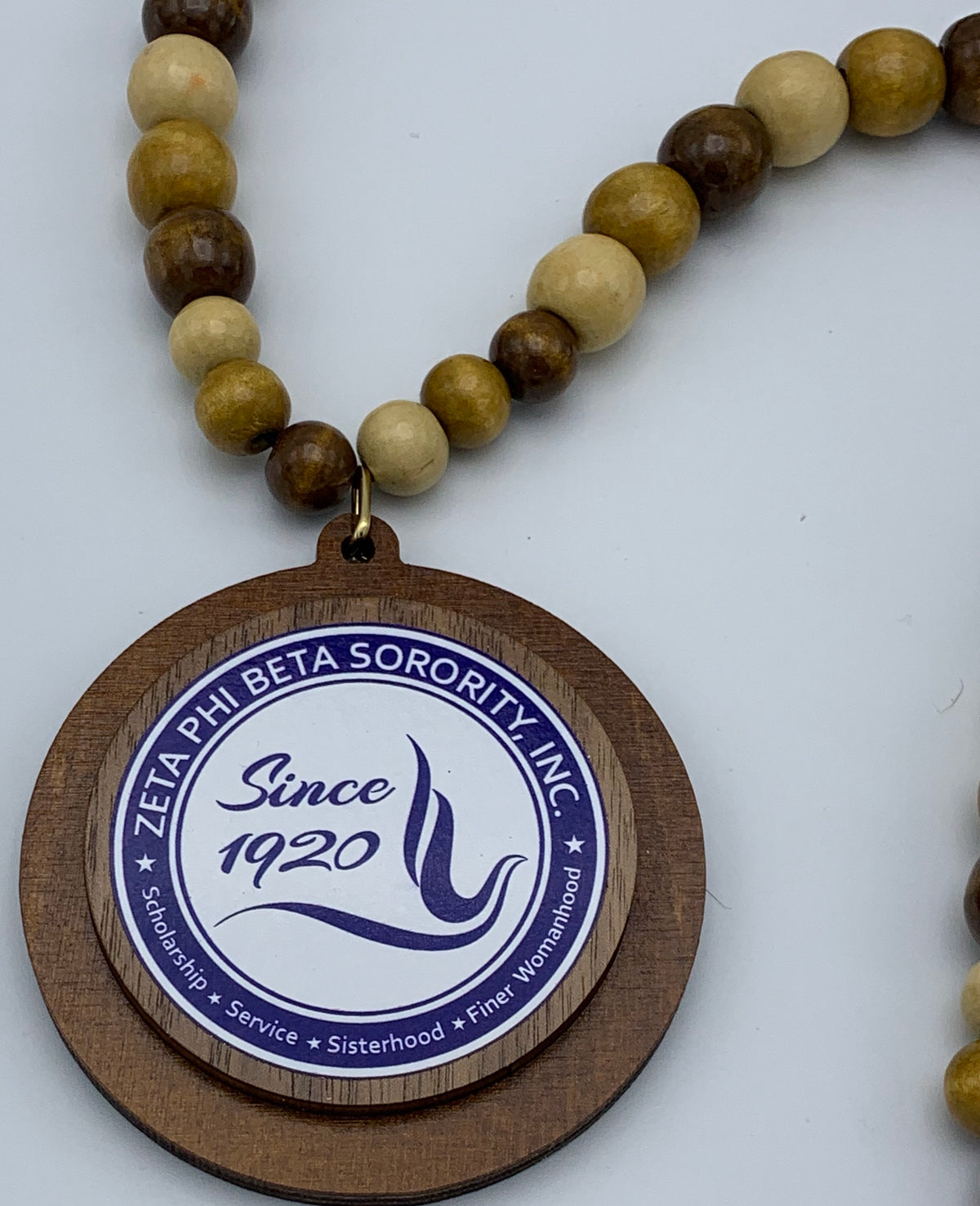 Zeta Phi Beta - Beaded Tiki Necklace w/Crest