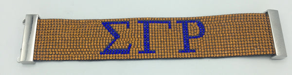 Sigma Gamma Rho - Gold Bling Bracelet w/Magnetic Closers Jo