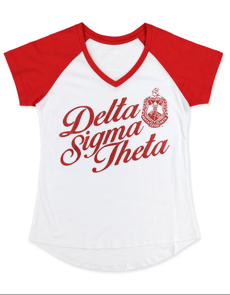 Delta Sigma Theta - V-neck Tee (Red)