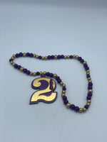 Omega Psi Phi -Beaded Line Number Tiki Necklace #2