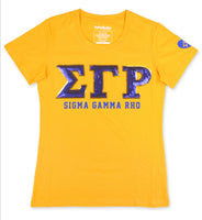 Sigma Gamma Rho - Sequin Tee w/Heart (Gold)