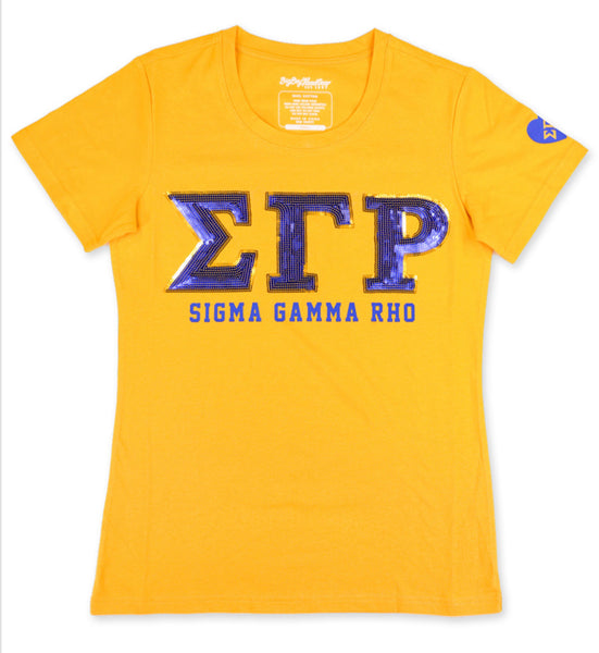 Sigma Gamma Rho - Sequin Tee w/Heart (Gold)