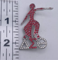 Delta Sigma Theta - Fortitude w/ 3 Letters Bling Pin