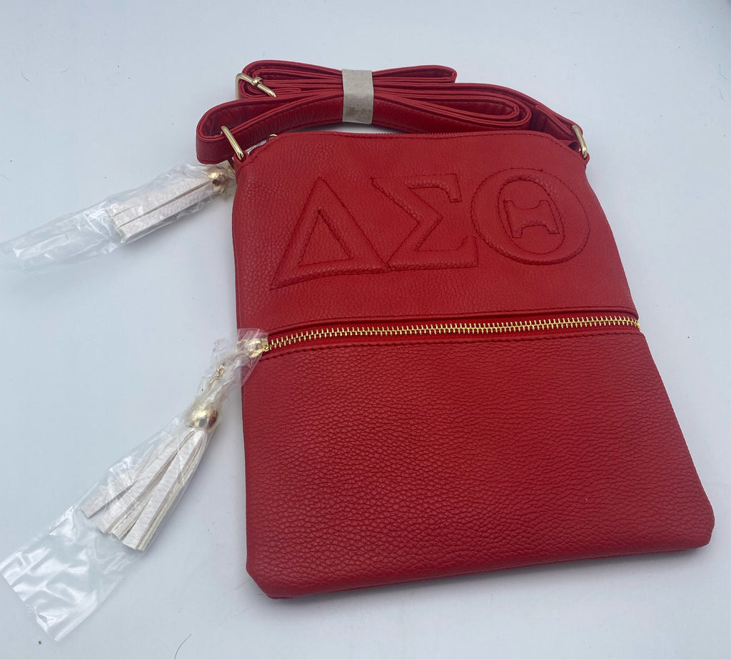 Delta Sigma Theta - Embossed Cross Body Bag (Red)