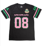 Alpha Kappa Alpha - Football Jersey Tee (Black)